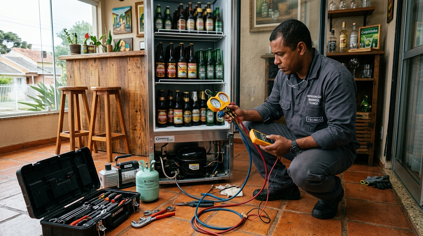 Técnico de conserto de cervejeira em residência em Ribeirão Preto‑SP
